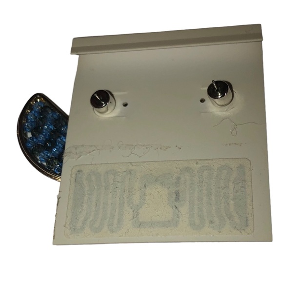 Kenneth Cole New York Earrings Pierced Silver Tone Dangle Blue Beaded Gray New - Picture 3 of 3